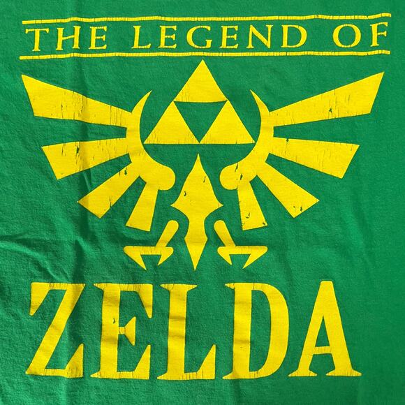 The Legend of Zelda Green T-Shirt Small | Official Nintendo Triforce Crest Tee - Picture 2 of 10